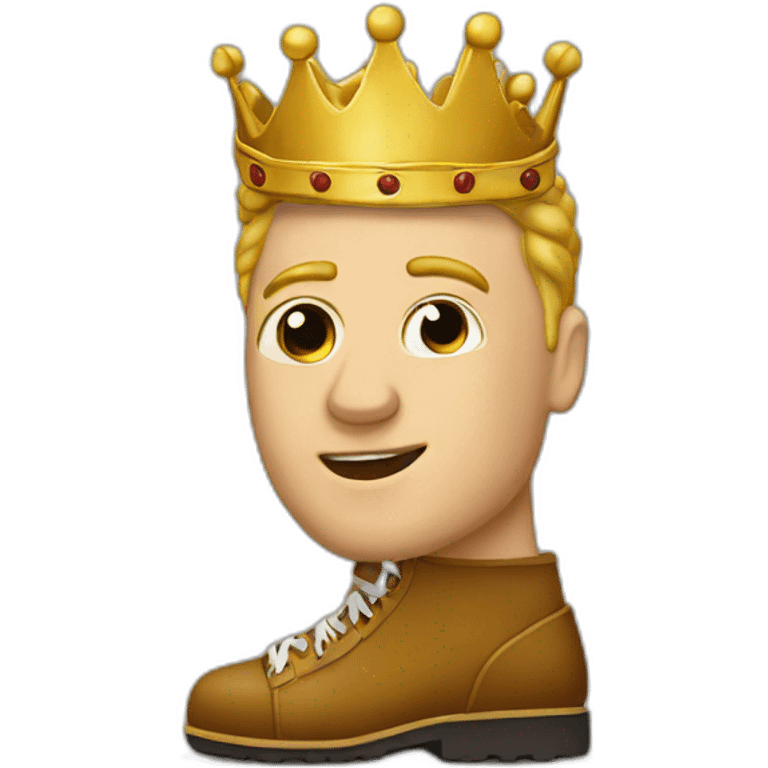 foot with cronwd of king emoji