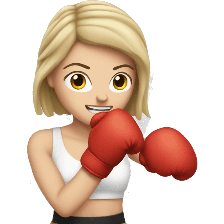 white girl boxing emoji