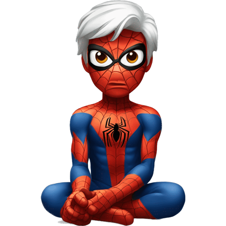 Spiderman sitting ios 18 style emoji