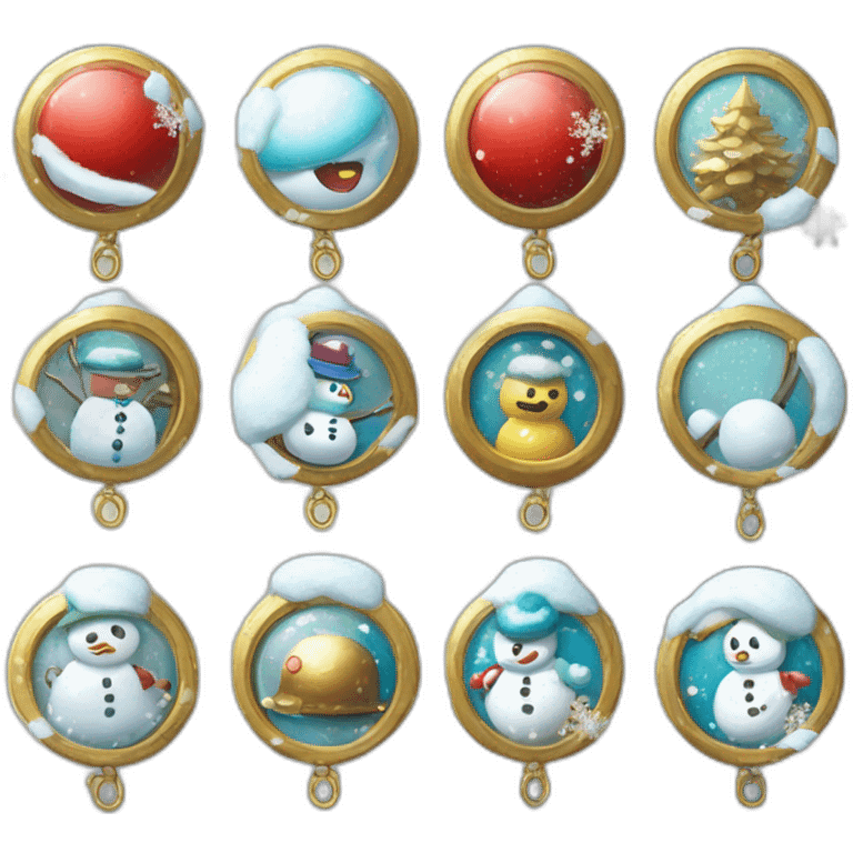 Snowman Badge Medal Epic Mystery Legendary NewYear PokemonTheme Pokeball Snowfall Snowballs emoji