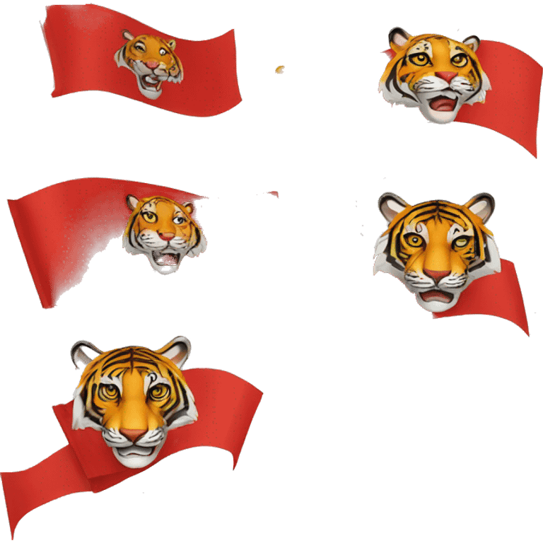 tamoul flag tiger and red emoji