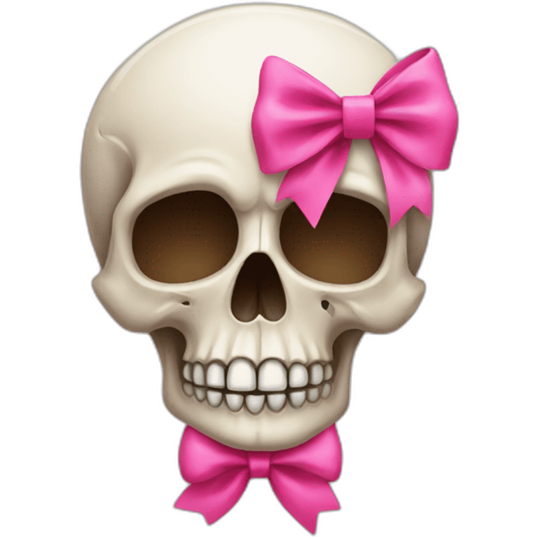 Skull with a pink bow emoji