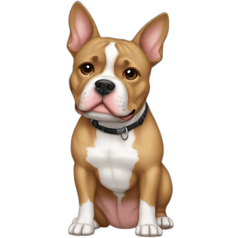 Light brown and white Pitbull French bulldog mix emoji