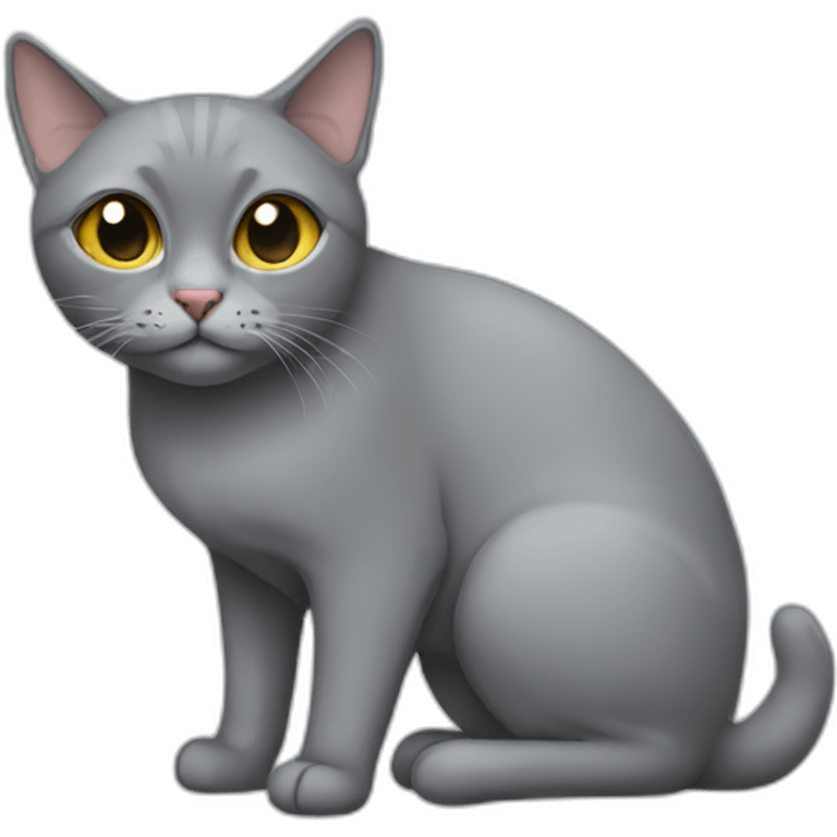 A blind Grey cat emoji