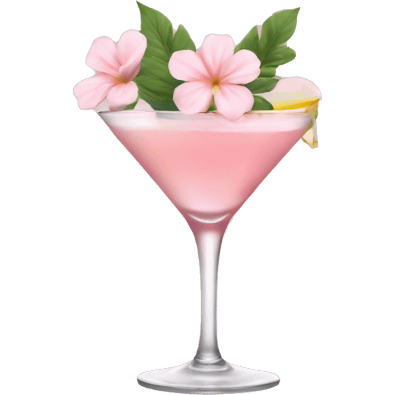 Cocktail with light pink flowers emoji