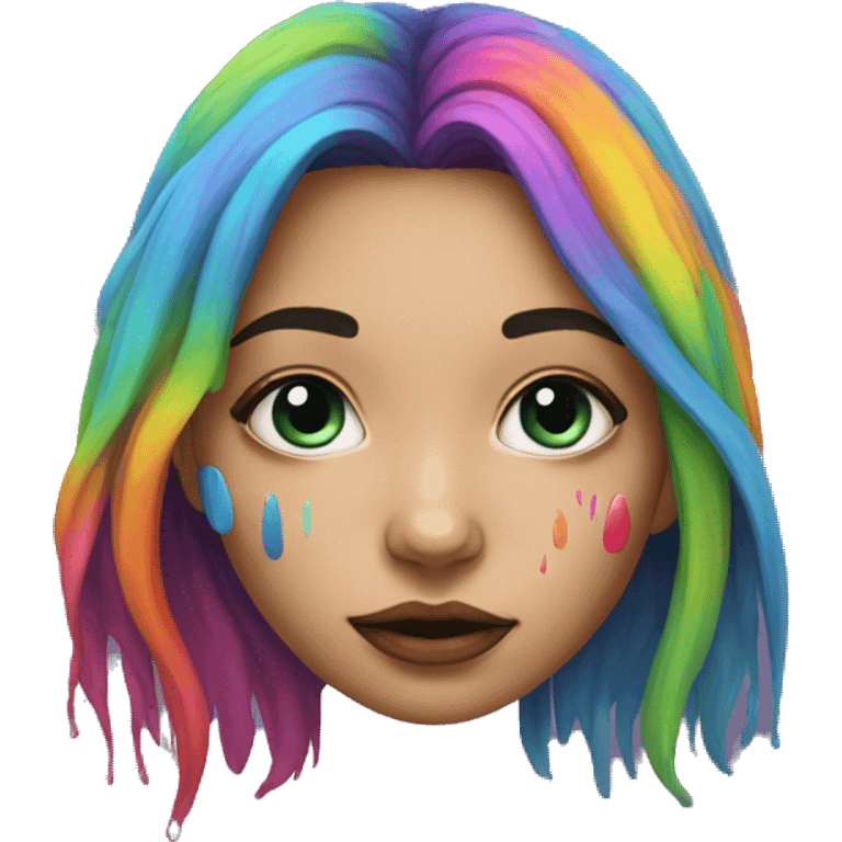 Psychedelic girl with rainbow scars emoji