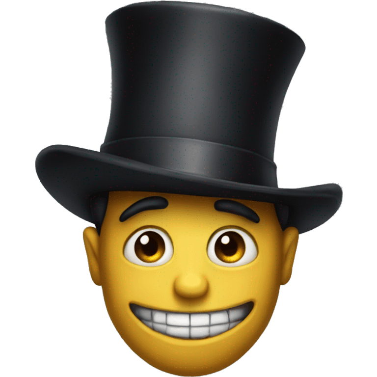 freaky guy with tophat emoji