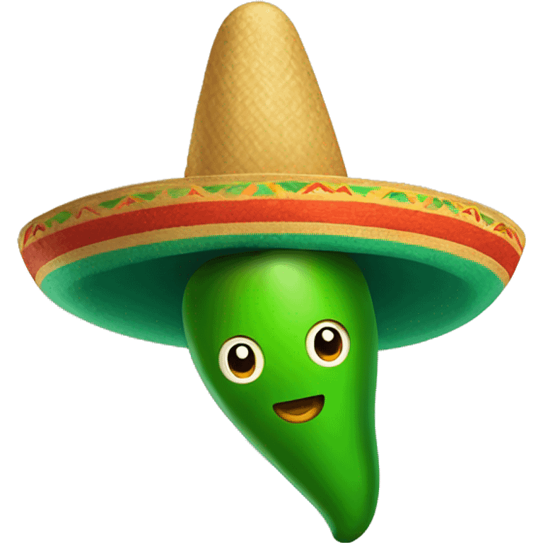 pepper with sombrero and maraca emoji