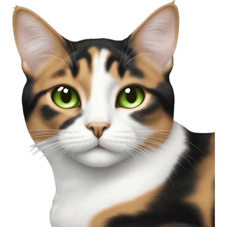 Realistic cat calico with green eyes sleeping emoji