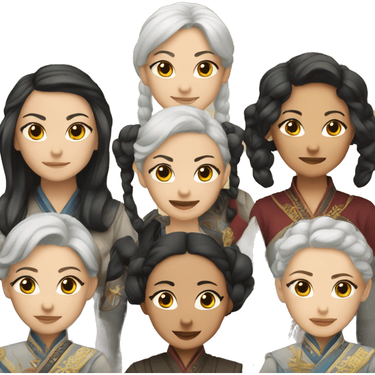 4 ladies with ascending order of wei emoji