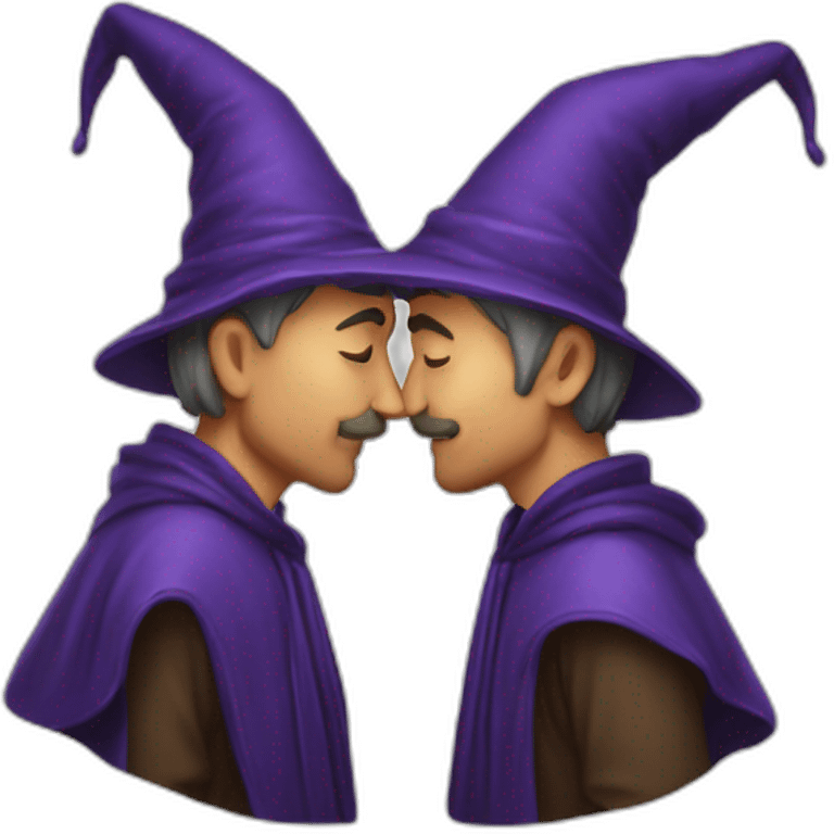 two wizards kissing emoji