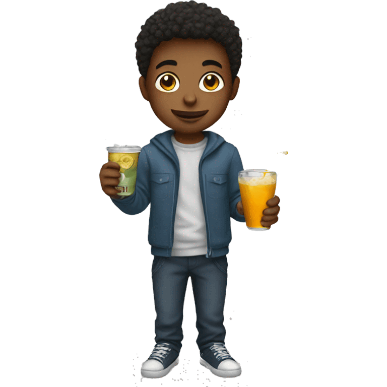 boy with drink emoji