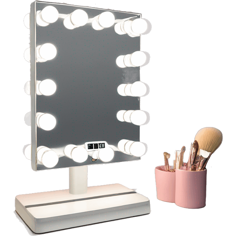 Hollywood light up square vanity mirror emoji