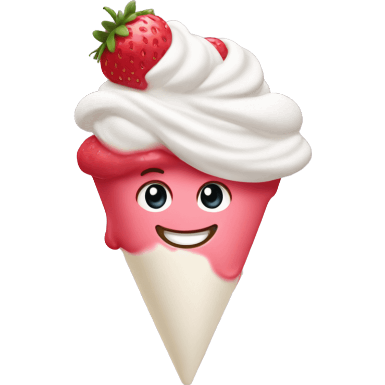 Strawberry whip cream  emoji