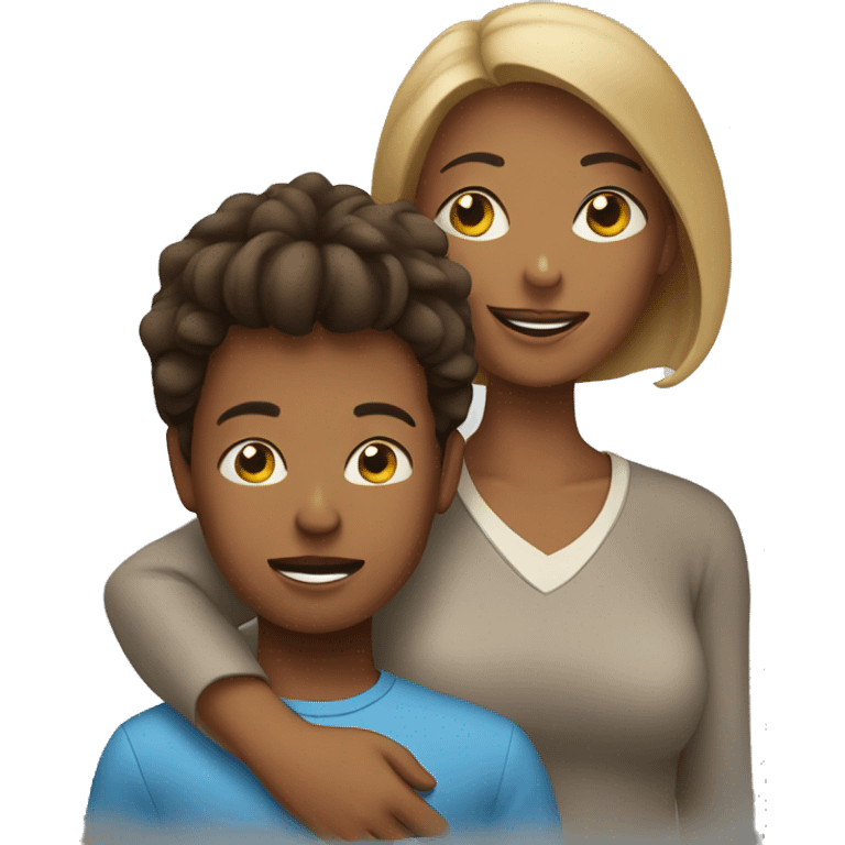 Mom with son emoji