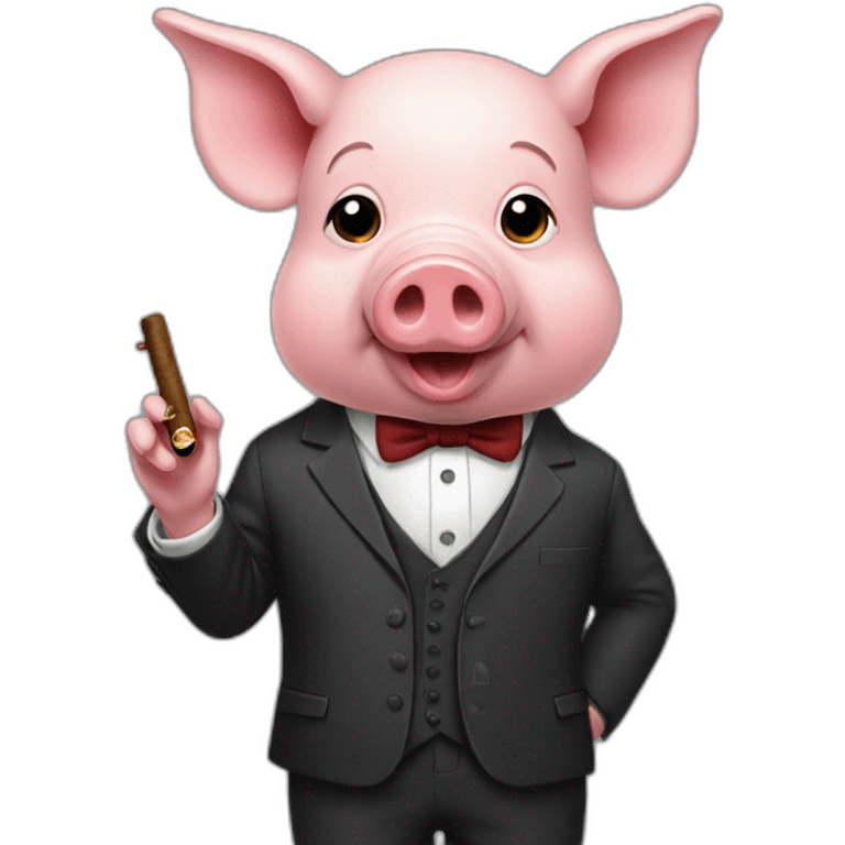 Pig in a suit with a cigar emoji