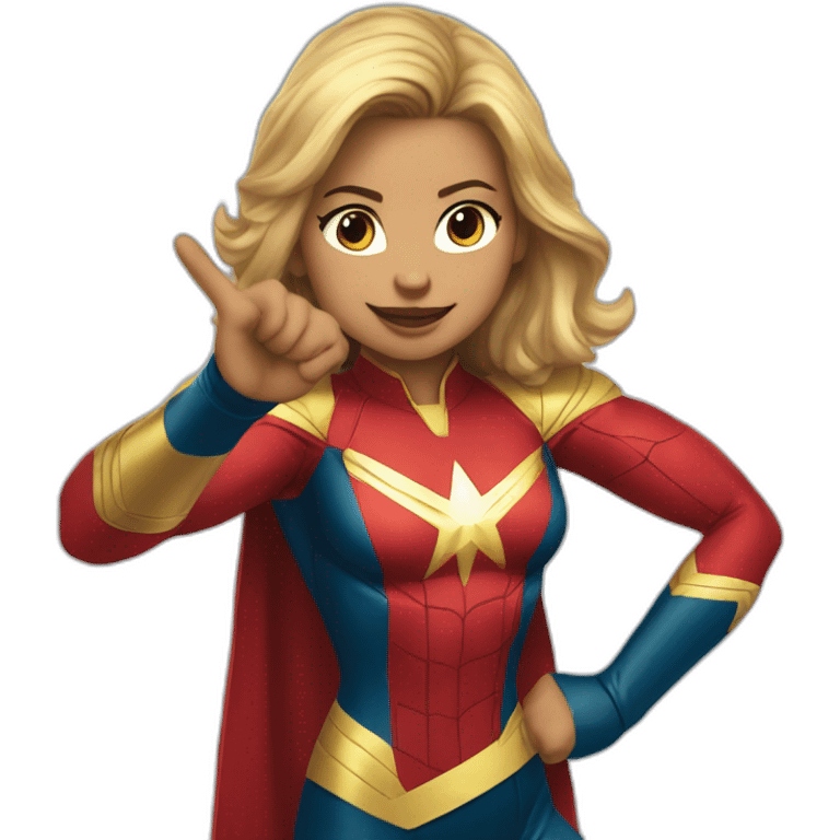 Miss marvel Put finger hand in the air emoji