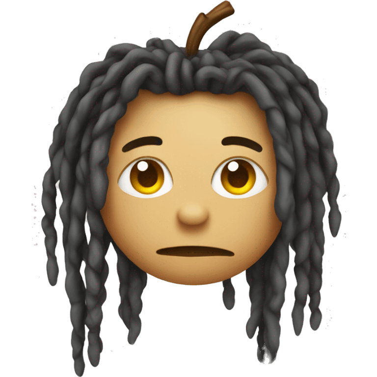 apple with dreads emoji