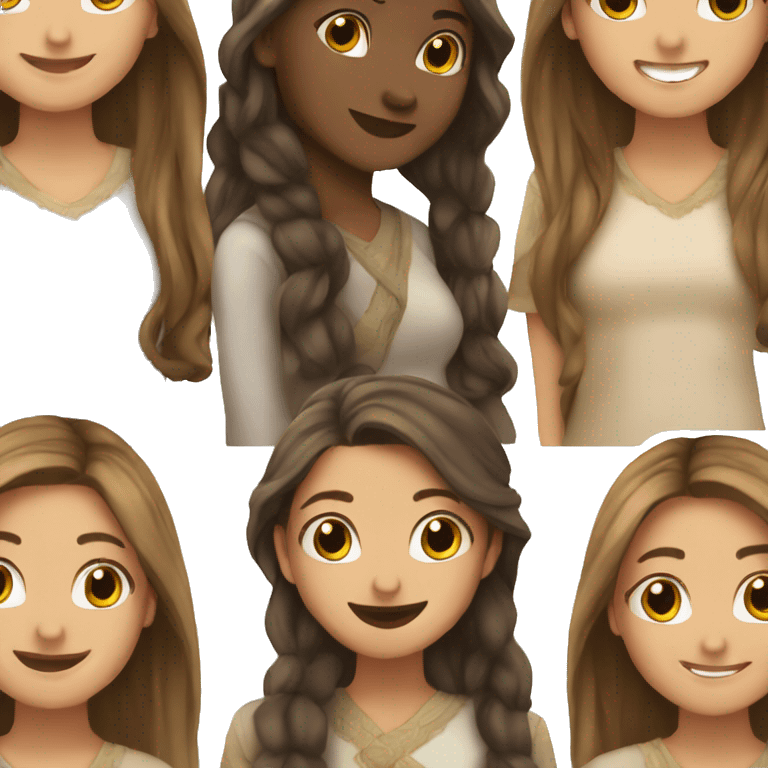 smiling girl with long hair mix with raya  emoji