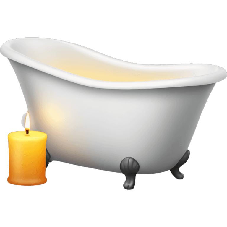 Bathtub with bubbles and a candle emoji