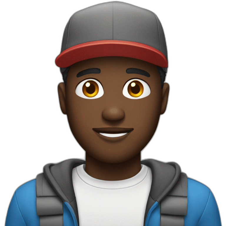 black guy with cap haircut emoji