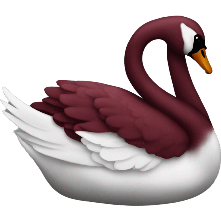 Dark red velvet swan emoji