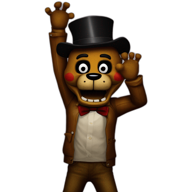 Freddy Fazbear from the hit 2014 indie horror game "Five Nights at Freddys's" dabbing. emoji