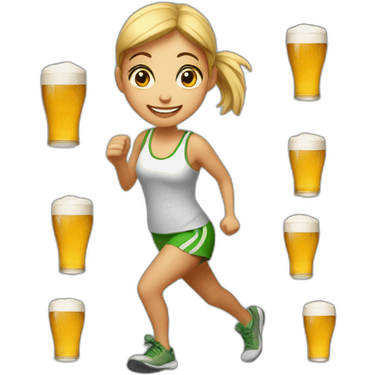 beer runner girl emoji