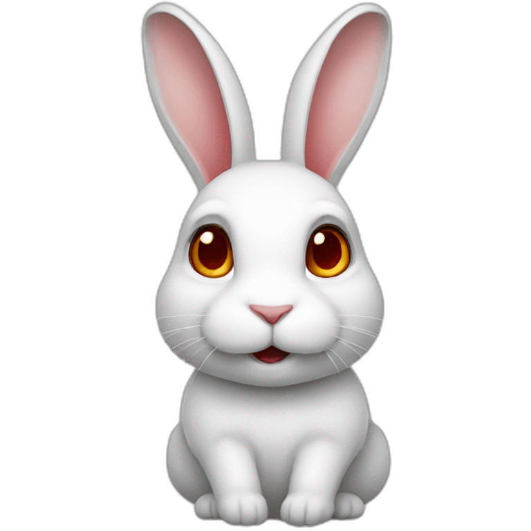 White rabbit with reddish eyes emoji