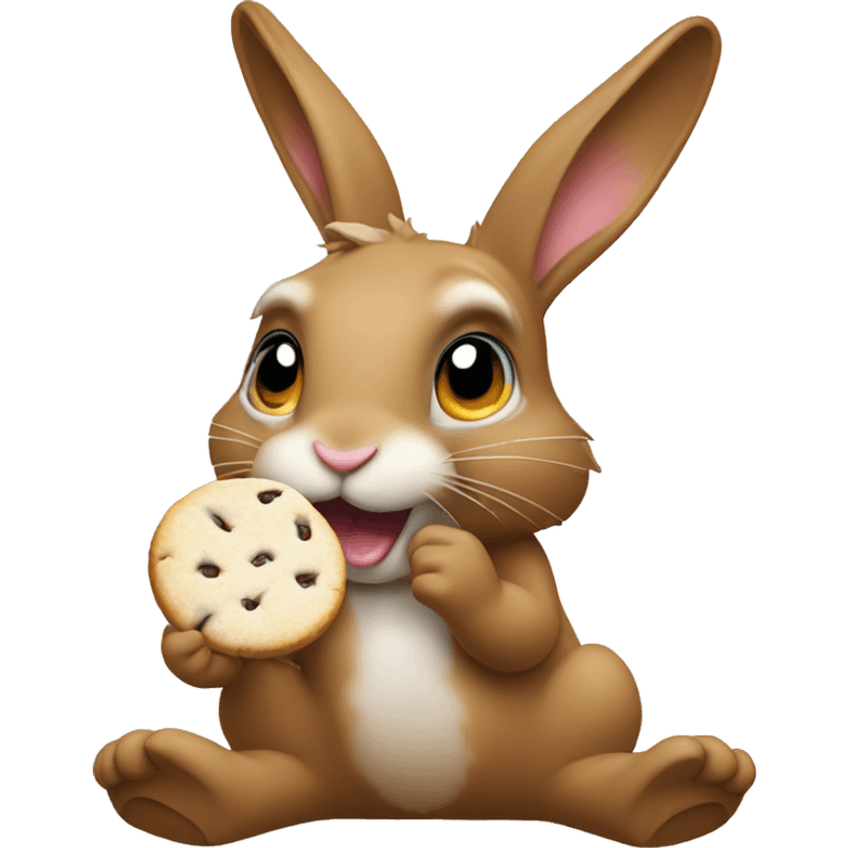 Rabbit eating cookie emoji