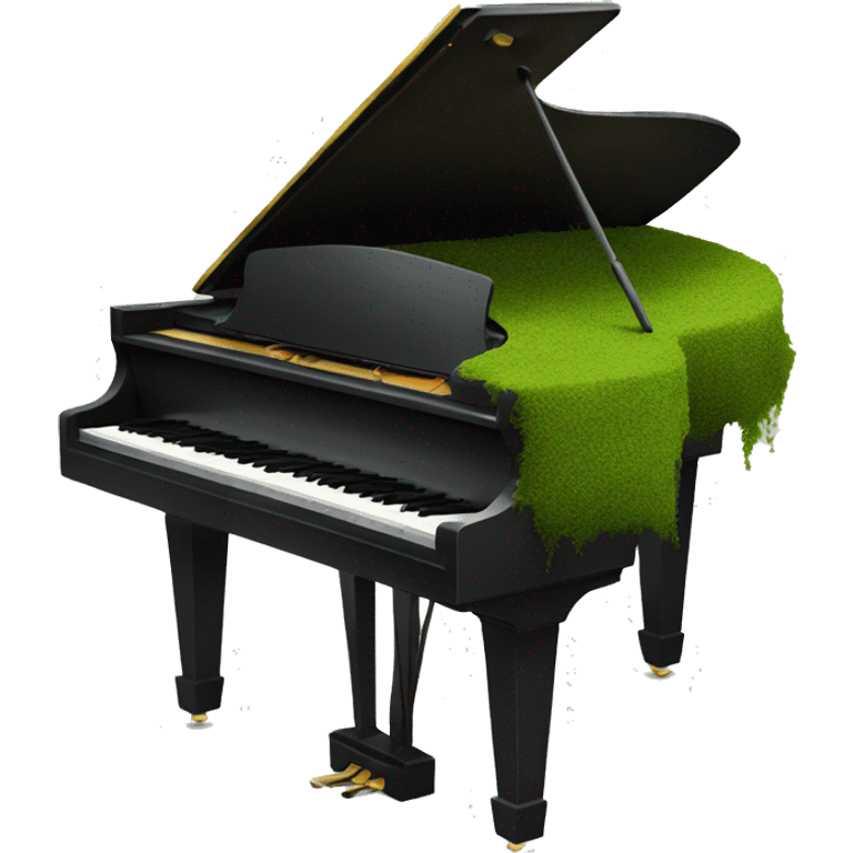 Grand piano with moss on top emoji