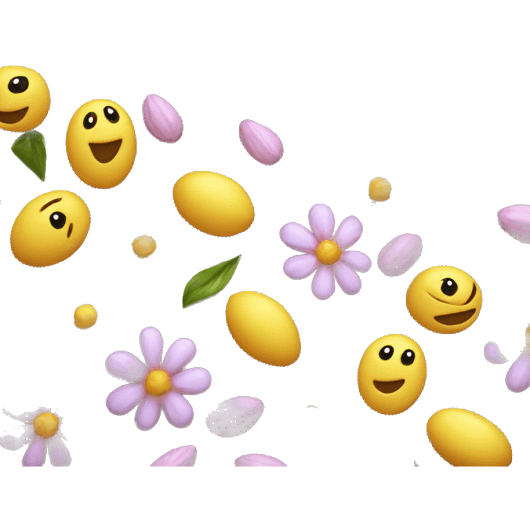 Realistic spring decorations. emoji