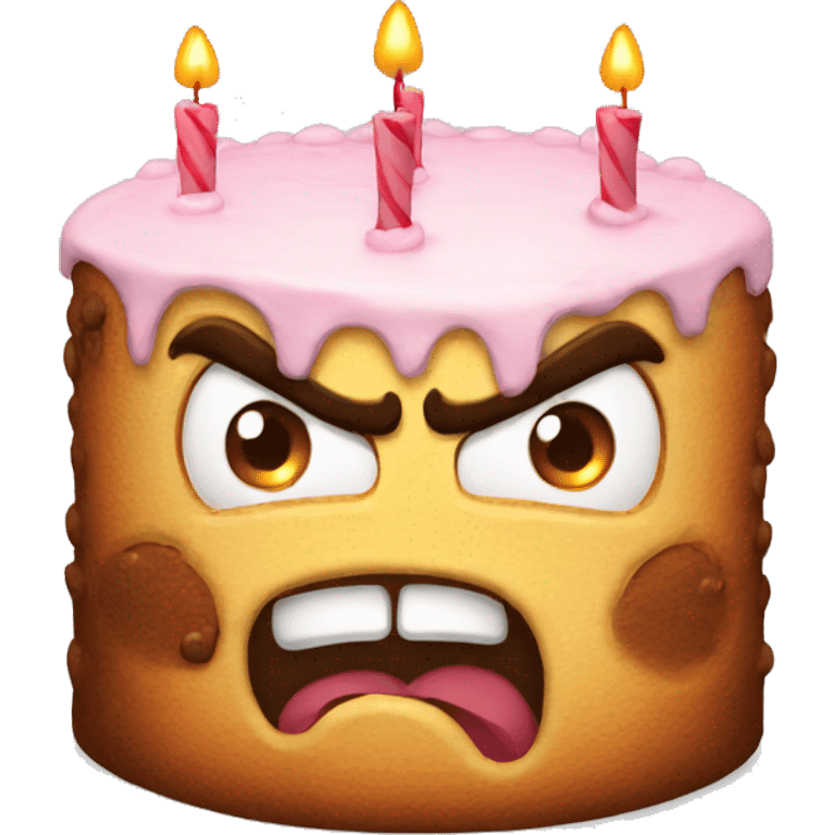 Angry birthday cake angry face emoji