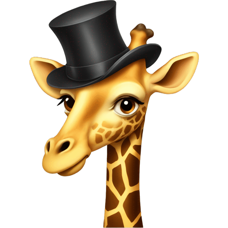 Giraffe with a tophat emoji