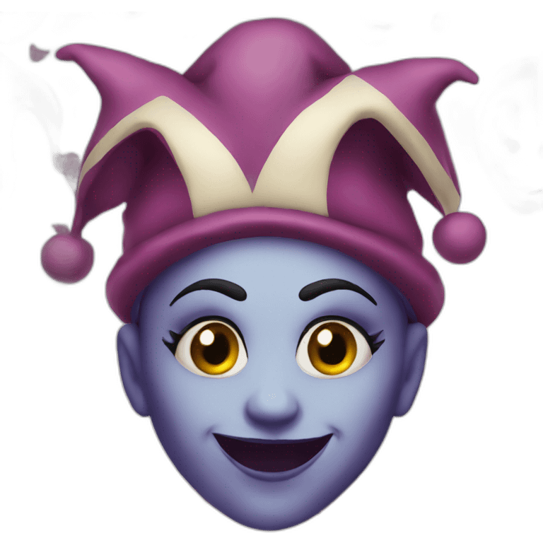 women evil jester with hat emoji