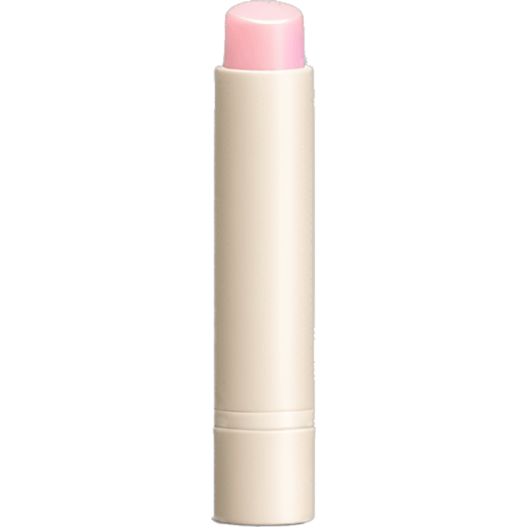 A sleek, minimal lip balm tube with a subtle glossy sheen and muted colors. emoji