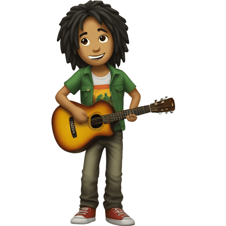 body Bob marley kid with guitar emoji