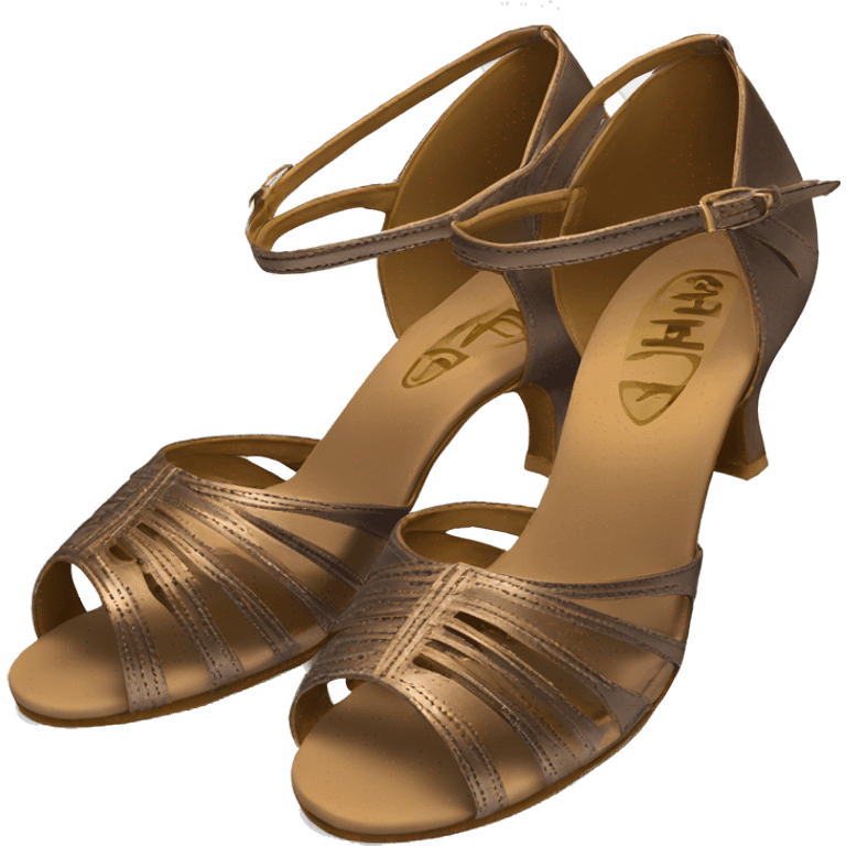 Pair of Latina dance shoes bronze colour  emoji