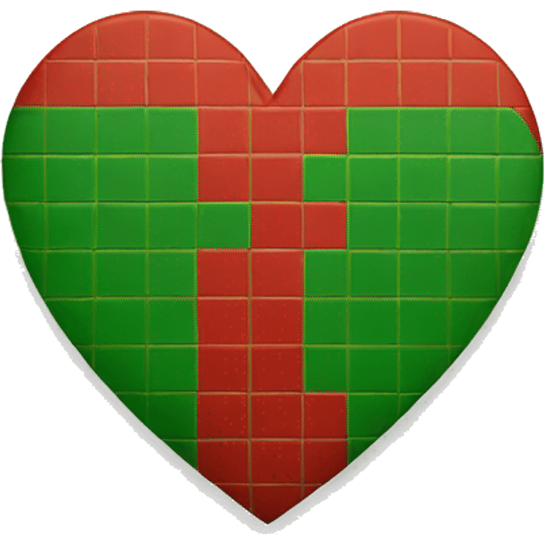 Just a simple Christmas heart with red and green tiles emoji