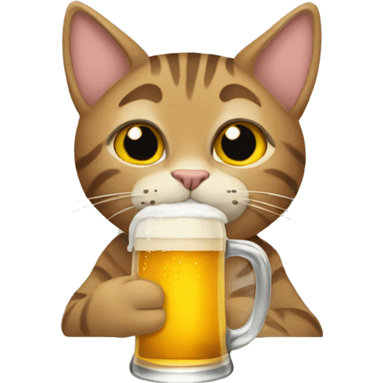 tabby cat drinking beer emoji