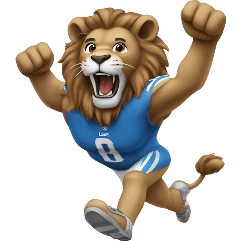 Detroit Lion cheering emoji