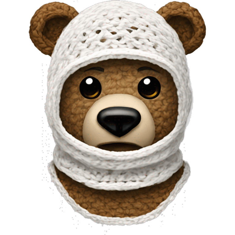 Bear with balaclava crochet emoji