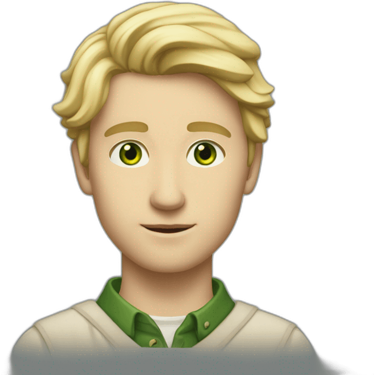 Full-length-fit-young-british-male-historian-with-blonde-hair-and-green-eyes emoji