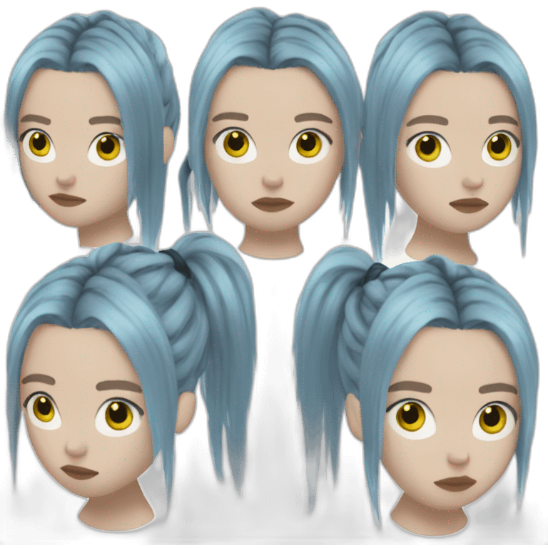 Billie eilish chanteuse 2018 cheveux bleus emoji