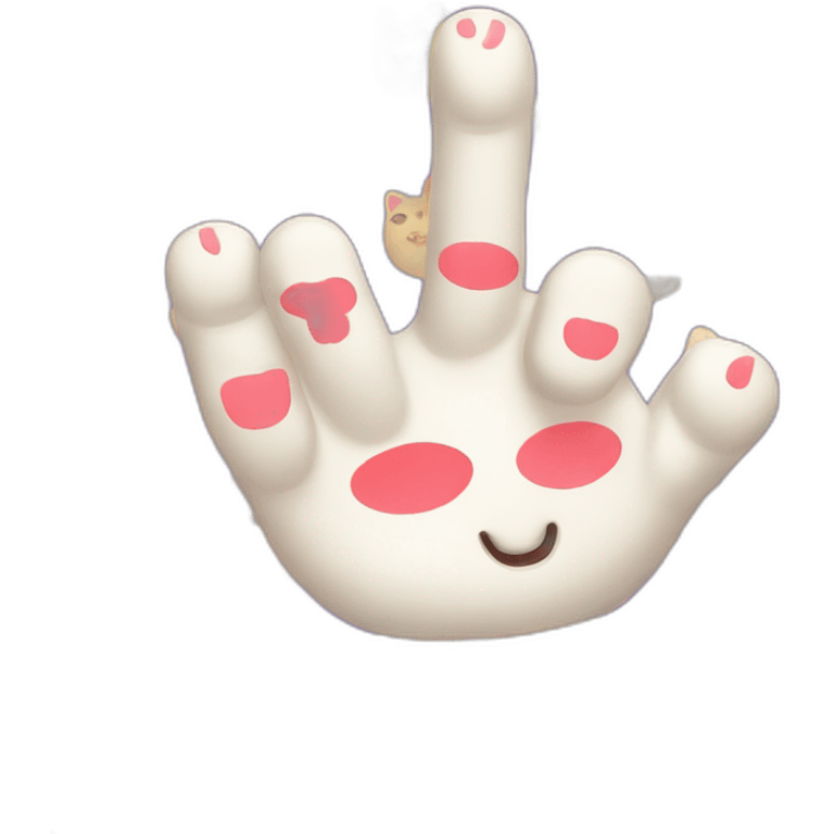 Japanese lucky cat finger emoji