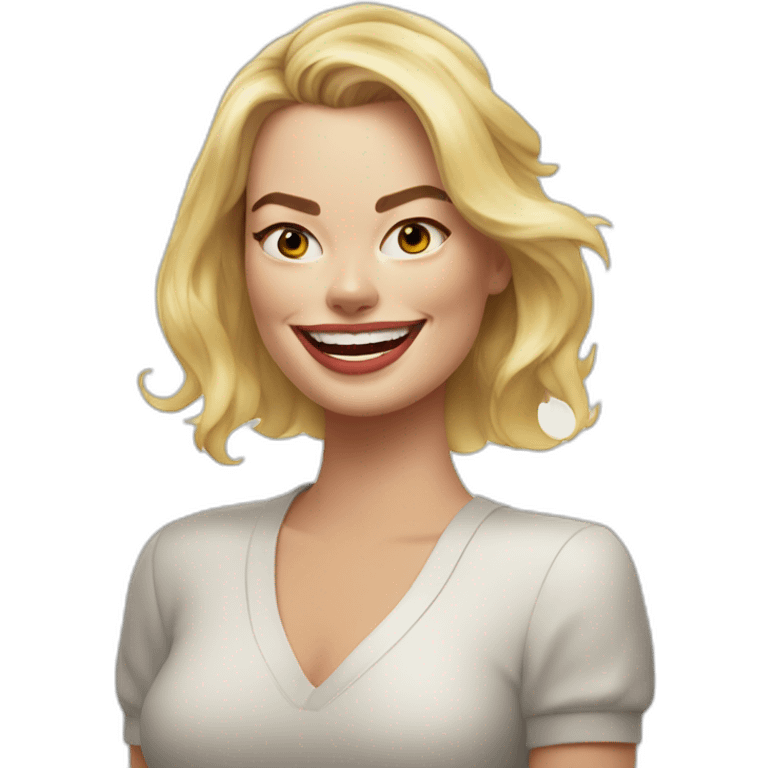 Margot Robbie grins emoji