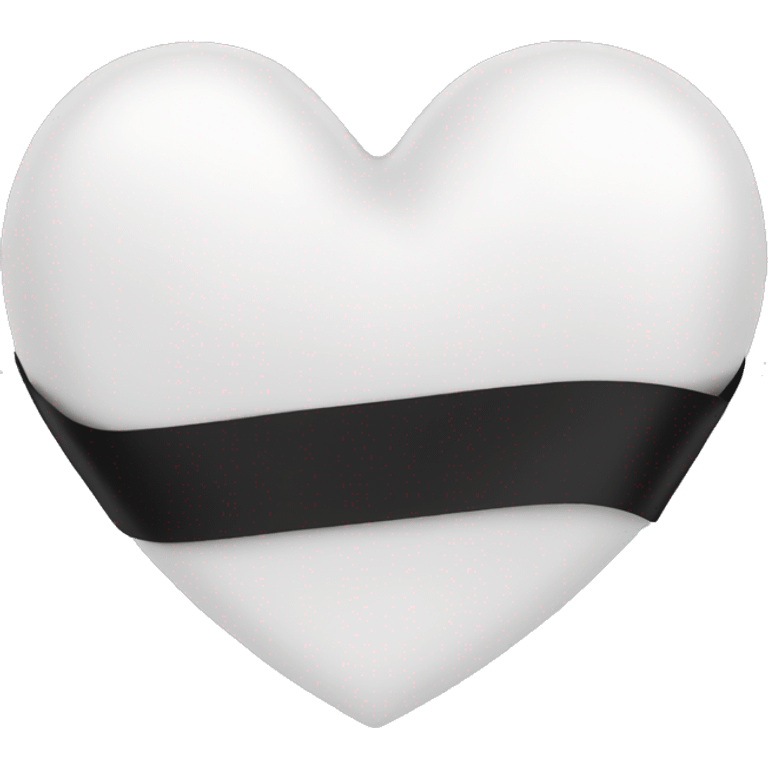 white heart with black ribbon emoji