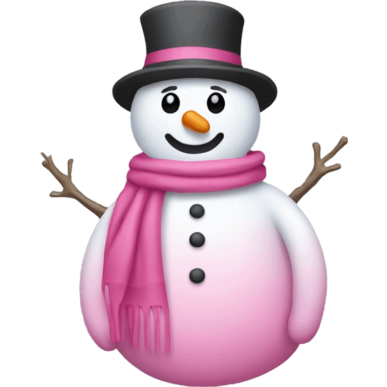 snowman with pink clothes emoji