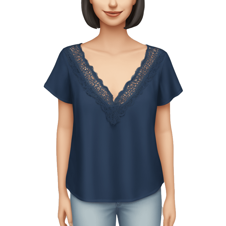  Navy blue top with lace emoji