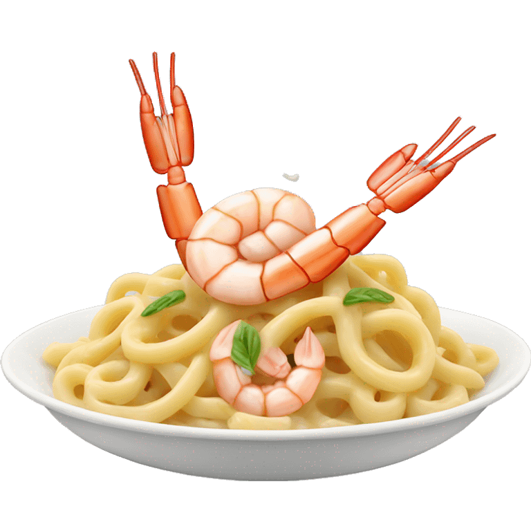 Shrimp Alfredo pasta emoji